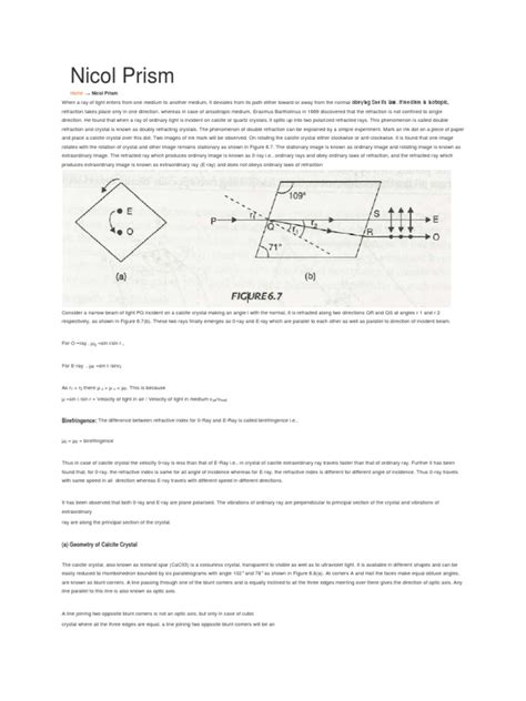 Nicol Prism | PDF | Refractive Index | Optics