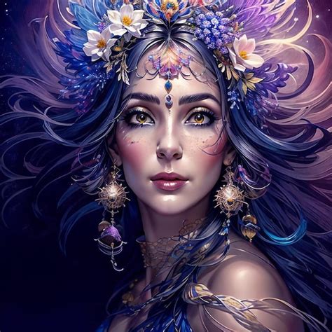 Premium Ai Image Mystical Beautiful Woman Portrait Generative Ai