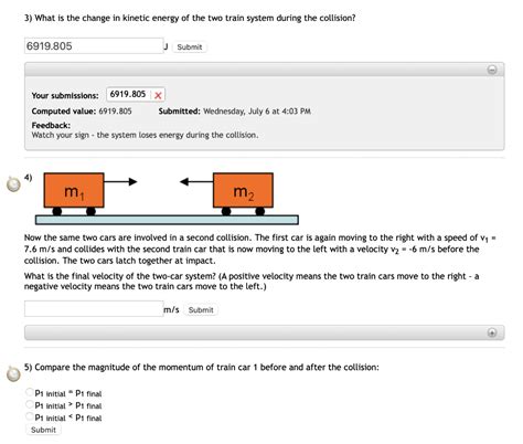 Solved M₁ A Train Car With Mass M₁ 607 Kg Is Moving To The