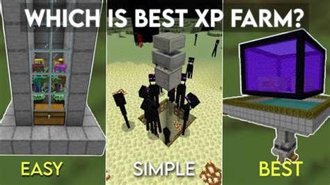 Top Best Xp Farms Tutorial Minecraft Bedrock Gold Xp Enderman Xp