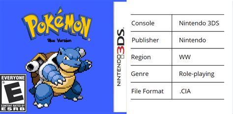 Pokemon Blue Version - 3DS Roms For Citra