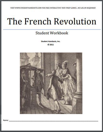 French Revolution Workbook Free To Print Pdf File For High School World History World