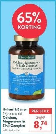 Holland Barrett Prijsvoorbeeld Calcium Magnesium Zink Complex