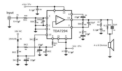 Build Stereo Power Amplifier Tda7294 2x90w Electronic Circuit