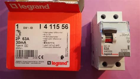 LEGRAND 411556 Interrupteur Différentiel 63A 30Ma 2P Type A Vis vis