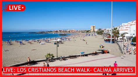 LIVE Los Cristianos Beachfront Walk Hot BUT With A Calima In