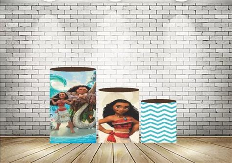 6 Capas De Cilindros Em Lona Decoração Trio Pool Party moana