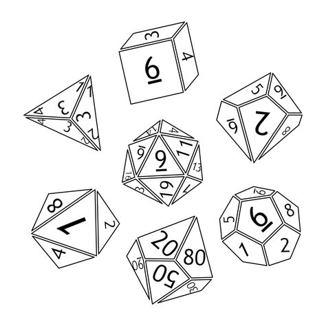 Set Of Dnd Dice Rpg Tabletop Games Vector Illustration 21056032 Vector Art At Vecteezy