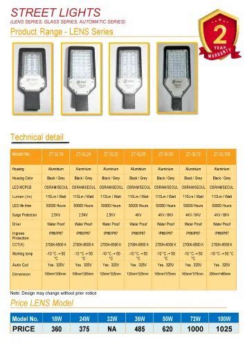 Cool White 36w Led Street Light Lens Model Aluminium At Rs 485 Piece