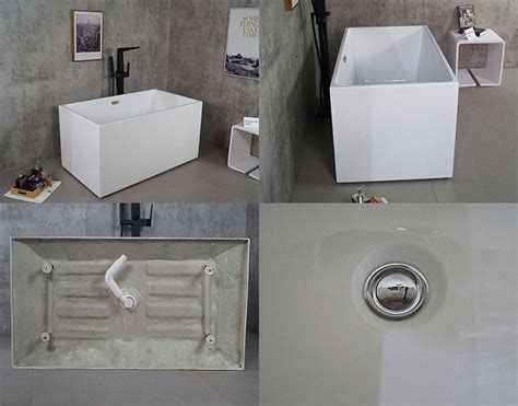 Small Freestanding Tub,47''x 27''Rectangular Small Bathtub Sizes