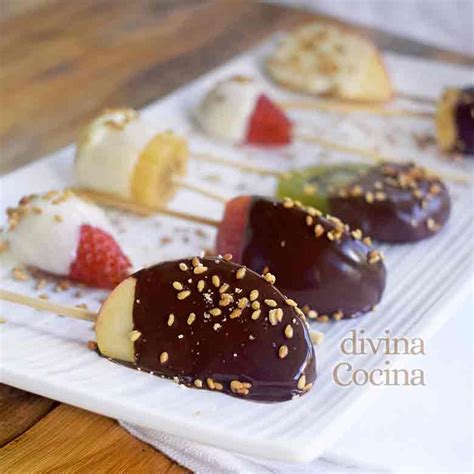 Piruletas De Frutas Y Chocolate Receta De DIVINA COCINA