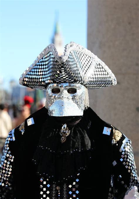 Venice Ve Italy February 13 2024 Masked Man Wearing An Original