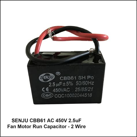 SENJU CBB61 Starting Capacitance AC 450V Fan Motor Run Capacitor Clip