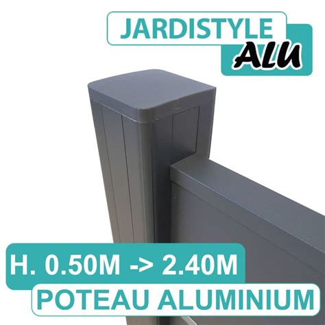 Poteau Gris Anthracite 1 05m pour Clôture Aluminium