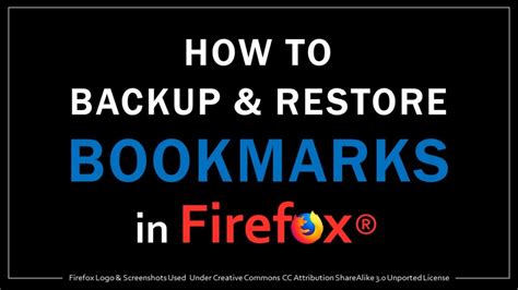 How To Backup Restore Bookmarks In Firefox YouTube