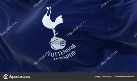 London Feb 2023 Tottenham Hotspur Flag Waving White Cockerel Standing ...