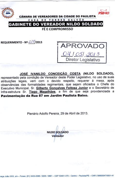 Vereador Nildo Soldado Foi Aprovado Na C Mara Municipal Do Paulista