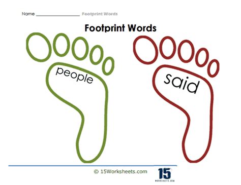 Footprint Words Worksheets - 15 Worksheets.com
