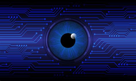 Modern Cybersecurity Technology Background With Eye Vector Art