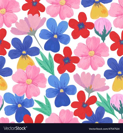 Colorful seamless pattern with cute hand-drawn Vector Image