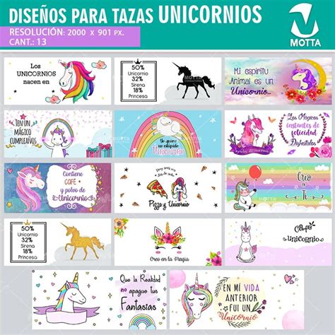 Dise Os Para Sublimar Tazas Unicornios Motta