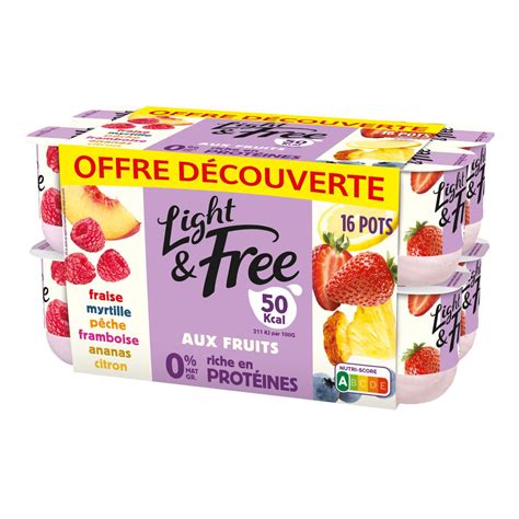 Light Free Yaourt All G Aux Fruits Mg X G Pas Cher Auchan Fr