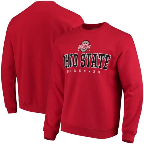 Ohio State Buckeyes Scarlet Wordmark Logo Crewneck Sweatshirt