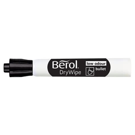 Berol Dry Wipe Whiteboard Marker Bullet Tip Mm Line Black Pack