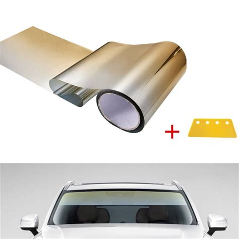 Gold Sun Visor Strip Tint Film Car Front Windshield UV Shade Auto ...