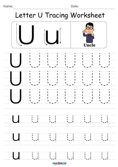 Free Printable Letter U Tracing Worksheets