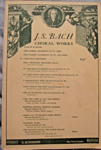 J S Bach CHORAL WORKS THE CHRISTMAS ORATORIO In English Vocal