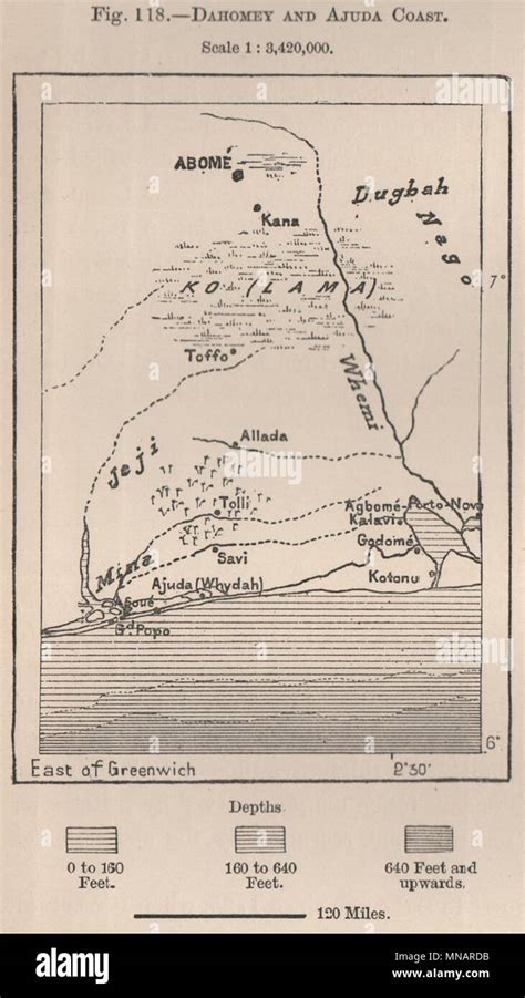 Dahomey (Benin) & Ajuda (Ouidah) Coast. Abomey. Cotonou. Benin 1885 old ...