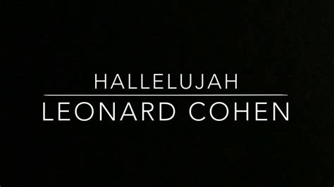 Hallelujah Leonard Cohen Piano Cover Youtube