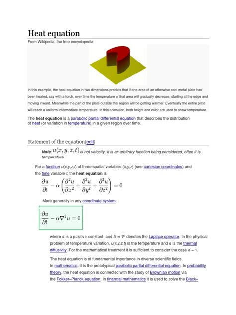 Heat Equation: Statement of The Equation | PDF | Wave Equation | Logic Gate