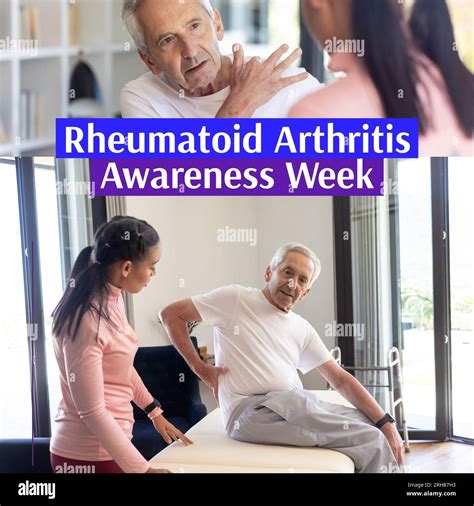 Composition Of Rheumatoid Arthritis Awareness Week Text Over Senior