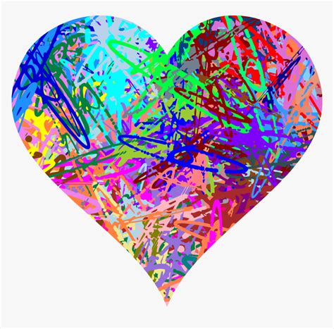 Pollock Heart Clip Arts Multi Colored Heart Clipart Png Transparent