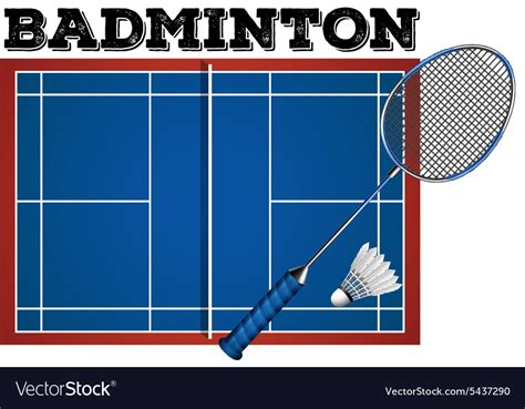 Badminton court and equipment Royalty Free Vector Image