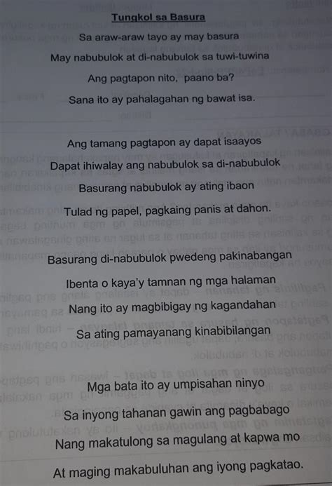 Tungkol Saan Ang Tula One To Ono Paano Ba Ang Tamang Pagtapon Ng