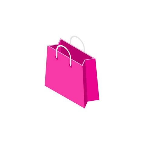 Isolmetric design of pink shopping bag on white background. 24870081 ...