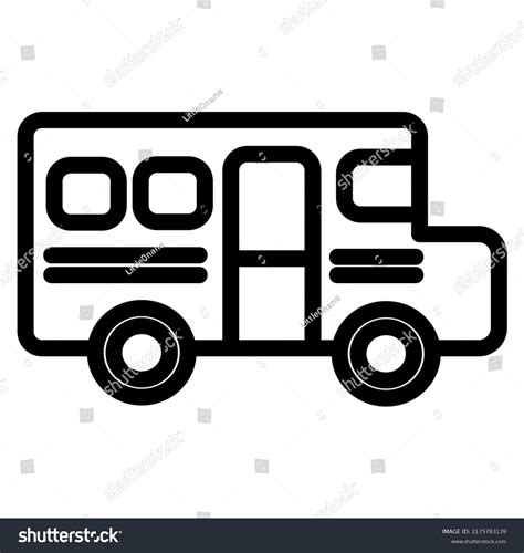 School Bus Icon Black Outline Stock Vector (Royalty Free) 2175783139 ...