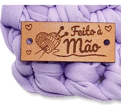 Feito A M O Tricot Tric Etiqueta Couro Personalizada Mercadolivre