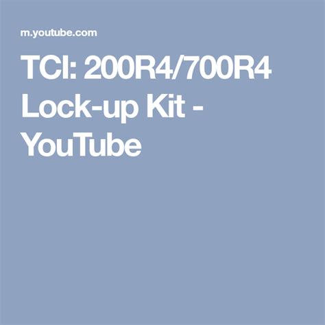 Tci 2004r 700r4 Lockup Wiring Kits 376600