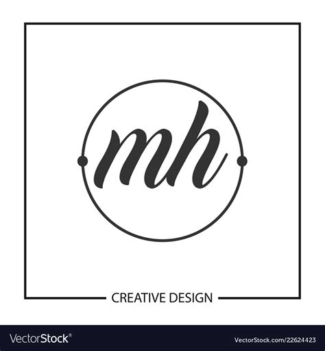 Initial Letter Mh Logo Template Design Royalty Free Vector