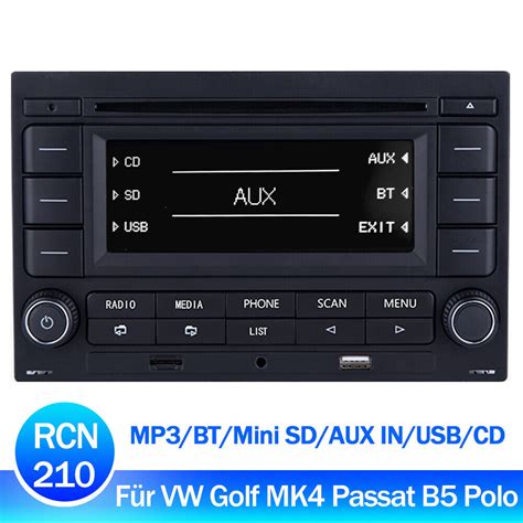 Autoradio RCN210 Bluetooth CD Player MP3 SD USB für VW Golf MK4 Passat