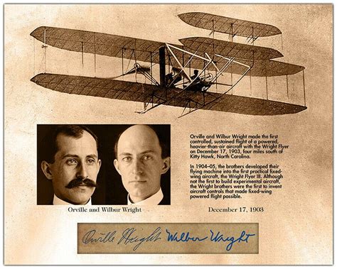 WRIGHT BROTHERS FLIGHT COMMEMORATIVE Souvenir Photo 8X10 - Autographs ...