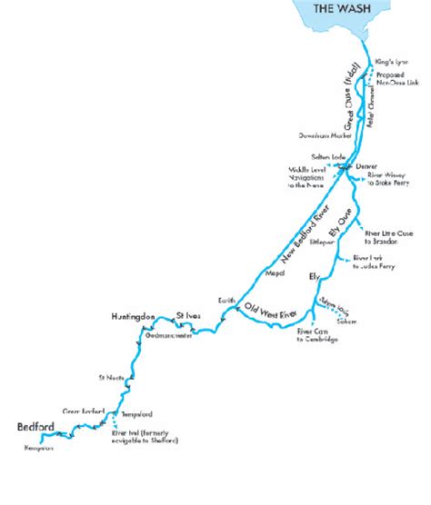 √ River Great Ouse Locks Map