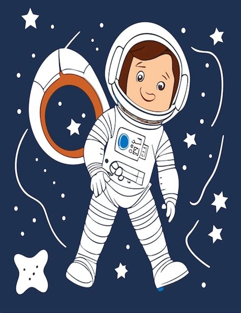 Desenho Vetorial De Clipart De Astronauta Dos Desenhos Animados Vetor