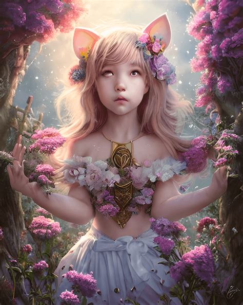 Poster Art Adorable Cute Unicorn Girl With Intricately Big Dreamy Eyes · Creative Fabrica