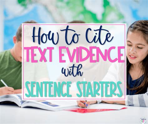 How To Cite Text Evidence With Sentence Starters Teaching In The Heart Of Florida