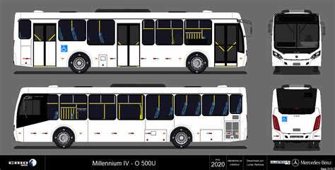 Desenhos de ônibus M A Caio Induscar Millennium IV Três portas AC